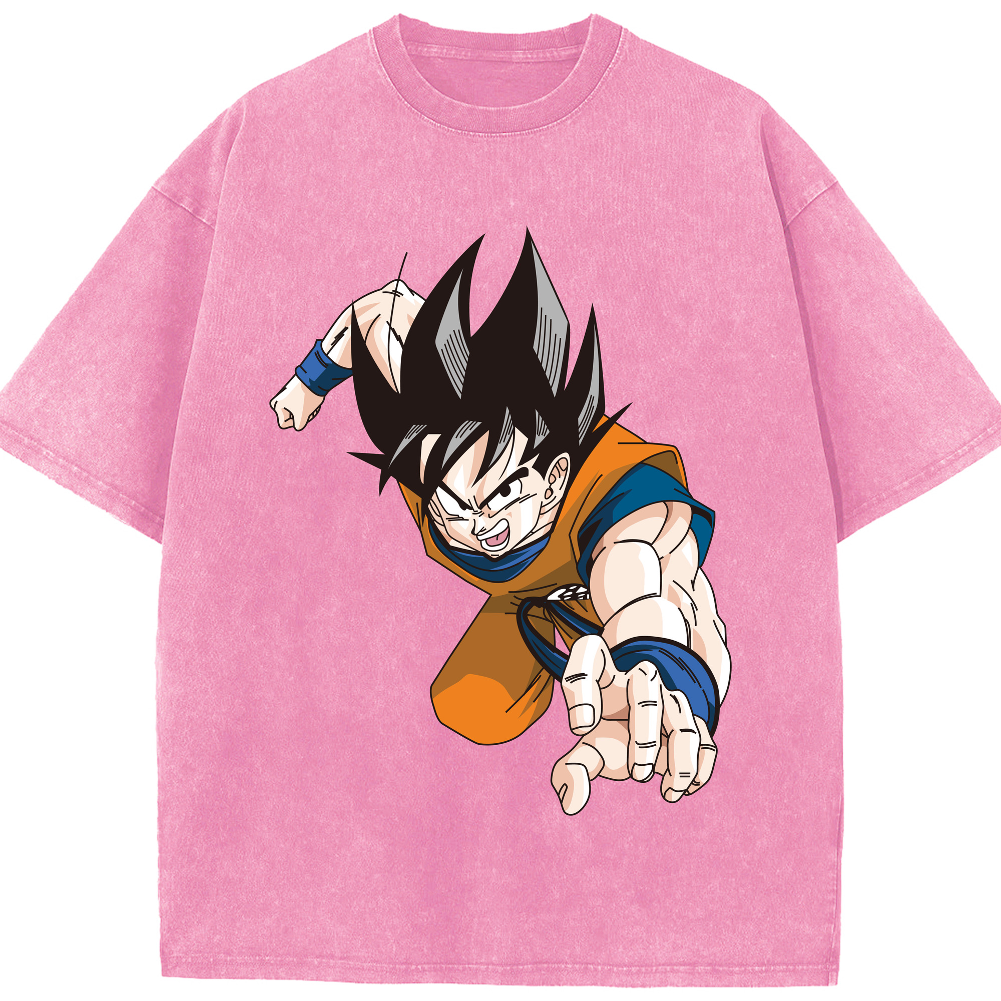 （画像用） ドラゴンボール 孫悟空（そん ごくう）Son Goku カカロット DRAGON BALL Kakarotto 綿100% ヴィンテージ風 半袖Tシャツ（フロントプリント）